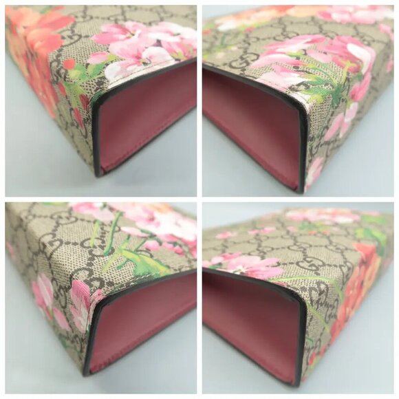 100% Authentic GUCCI Blooms Brown Canvas Clutch Bag 550-091524 - Picture 6 of 12